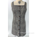 Frauen Vintage Plaid ärmelloses Kleid